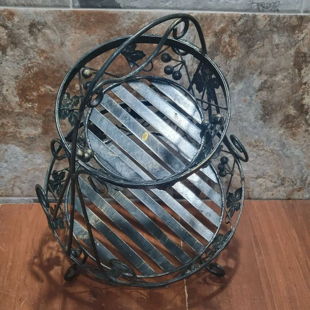 Two Tier Metal Fruit Basket Kitchen Storage Organizer 21